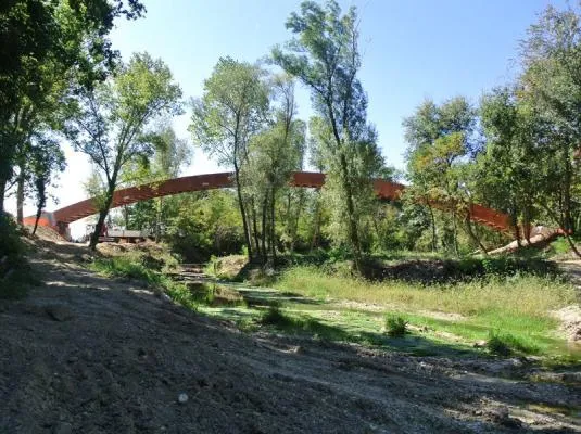 Ponte in legno lamellare luce libera 60 Ml Fiume Nevola - Trecastelli (AN)